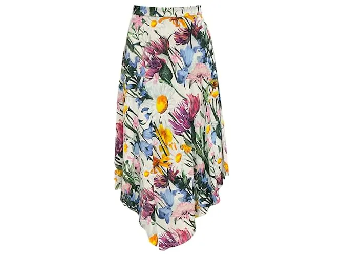 Autre Marque Falda blanca con estampado floral multicolor de Stella McCartney 