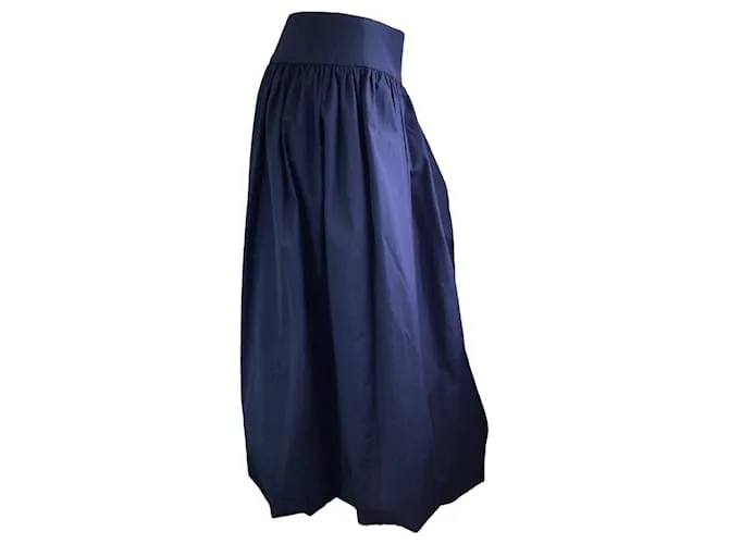 Autre Marque Molly Goddard Falda midi de algodón azul marino 