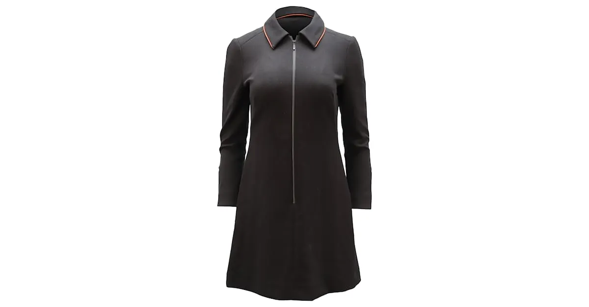 Autre Marque Vestido evasé con cremallera delantera Cefinn en poliéster negro 