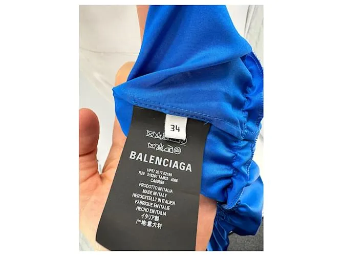 BALENCIAGA Vestidos T.fr 34 Seda Azul 