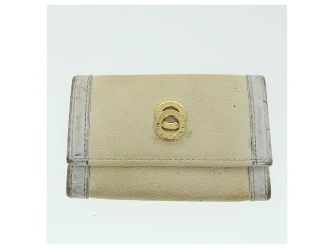 Bulgari BVLGARI Estuche para llaves Monedero Cartera Lona 4Conjunto Negro Blanco caqui Auth bs8402 