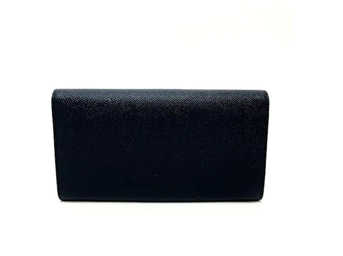 Bulgari Cartera larga de cuero azul Bvlgari Azul marino 