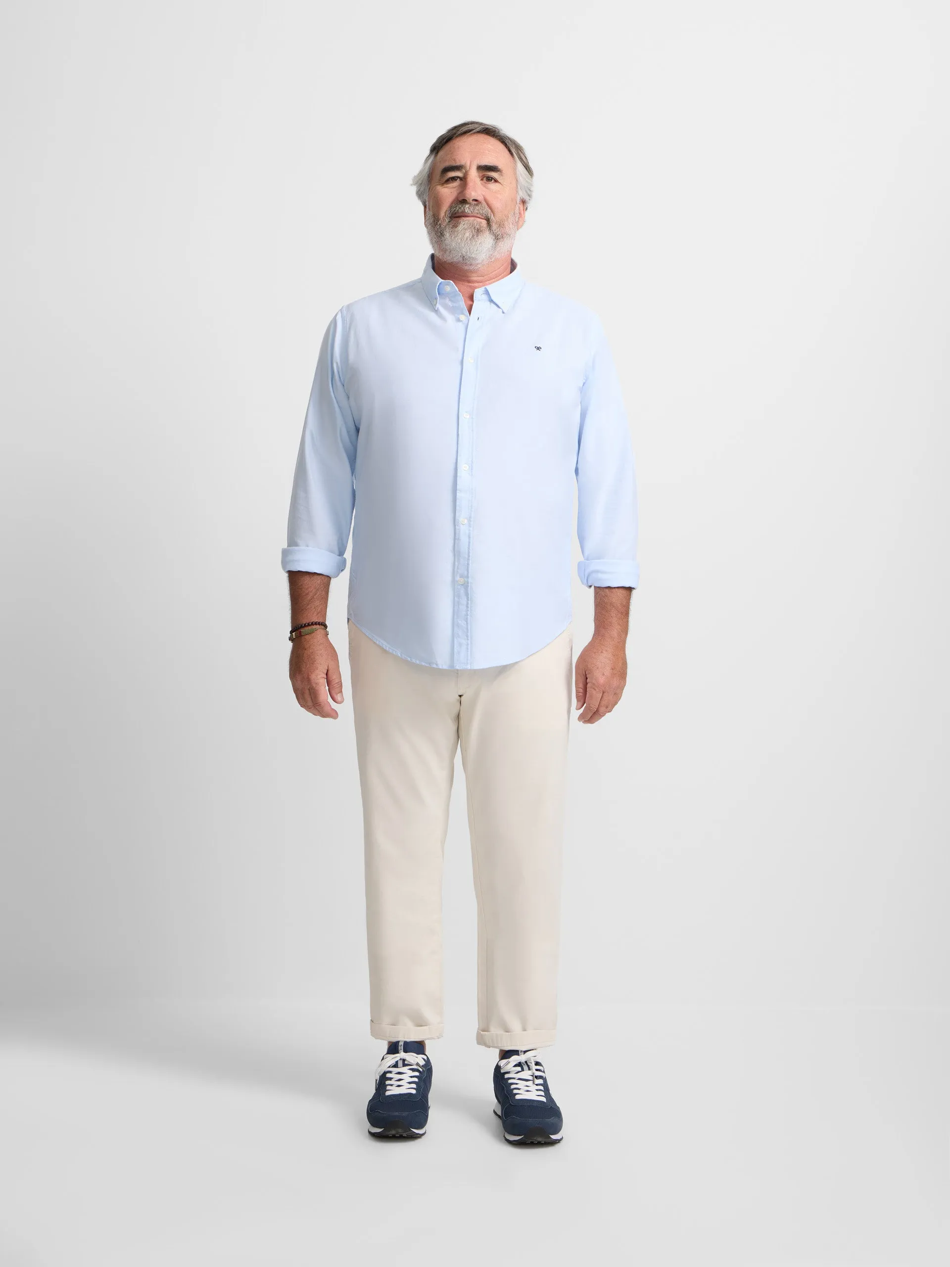 Camisa sport oxford celeste