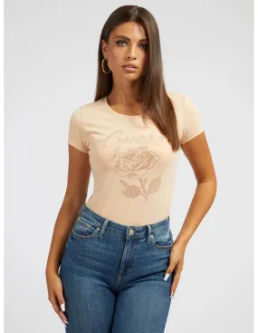 Camiseta con ilustración en pedrería de Guess