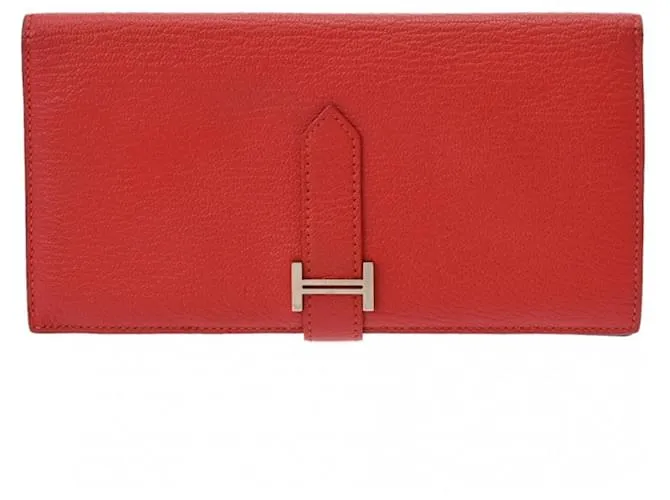 Cartera Soufflet Bearn de Hermès en Rouge Casaque Roja 