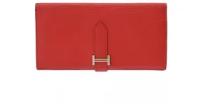 Cartera Soufflet Bearn de Hermès en Rouge Casaque Roja 