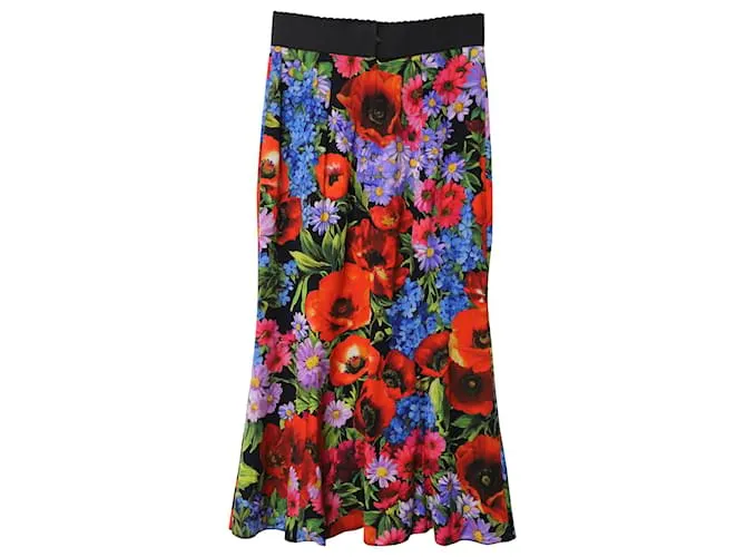 Falda midi de Dolce & Gabbana en seda con estampado floral 