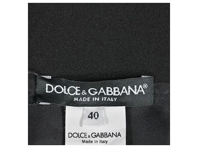 Falda midi de encaje floral Dolce & Gabbana en algodón negro 