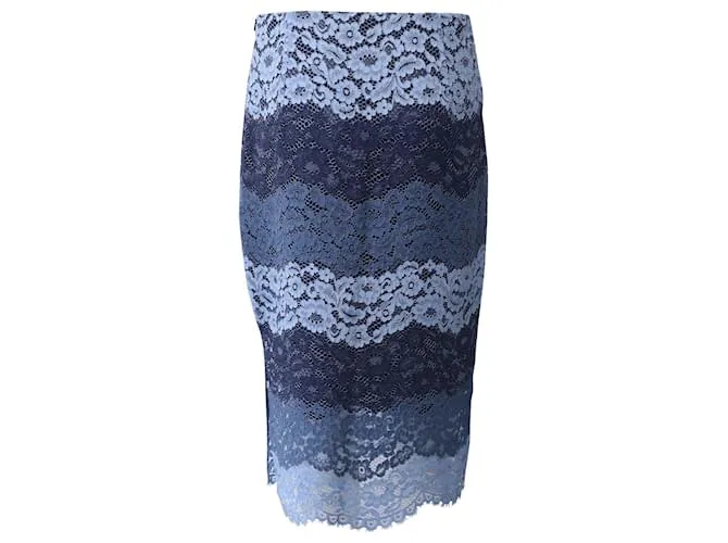 Falda midi de encaje Sandro Paris en poliamida azul 