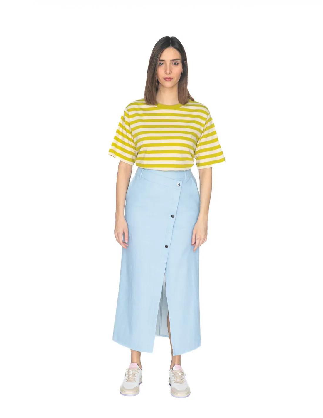 FALDA MIDI DENIM BOTONES SKILLS CKS