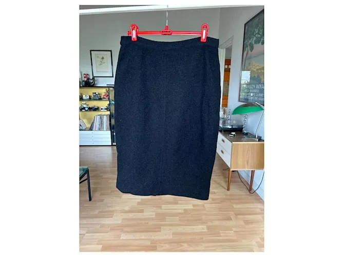 Falda Midi Negra Sonia Rykiel Talla 40/42 Negro 