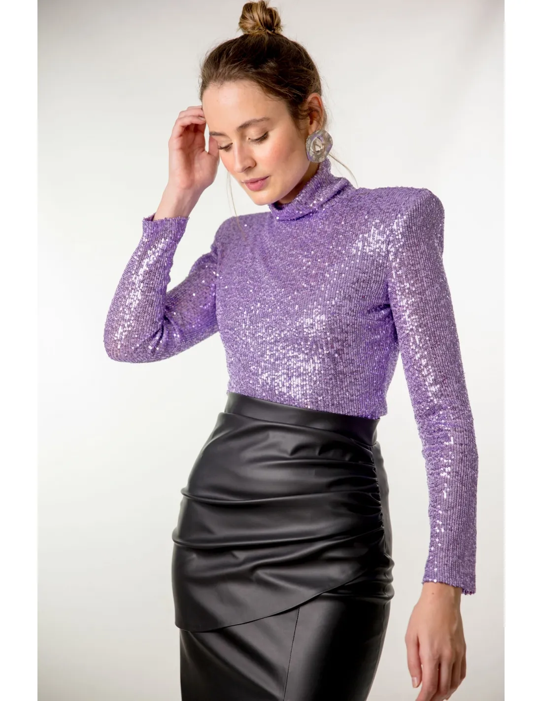 FALDA MIDI POLIPIEL
