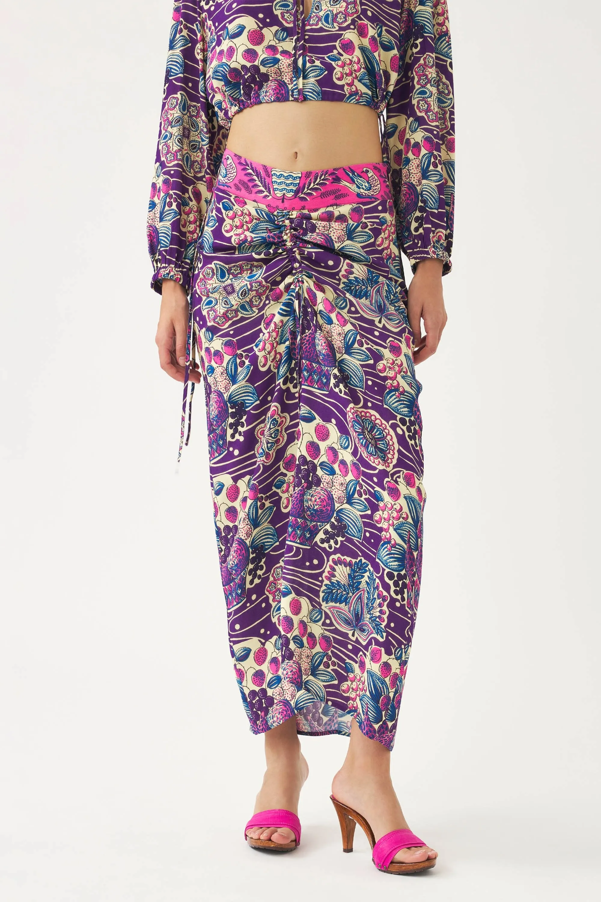 FALDA MIDI PRINT FRUTAL