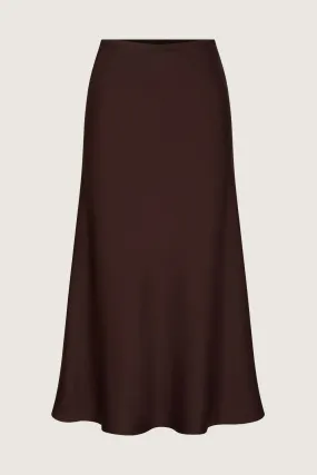 FALDA MIDI SATINADA BERENJENA