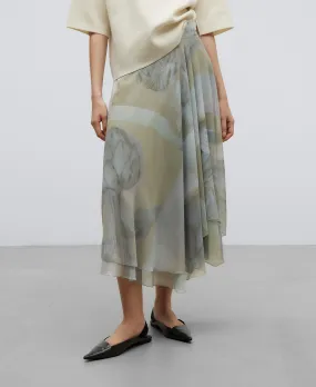Falda midi semitransparente mujer