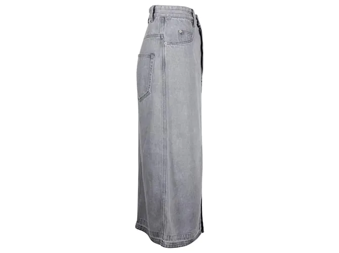 Falda midi vaquera Isabel Marant Etoile de algodón gris 