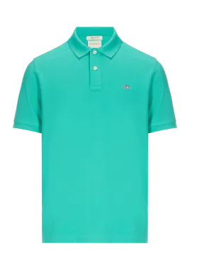 GANT Polo de algodón con cuello clásico en verde
