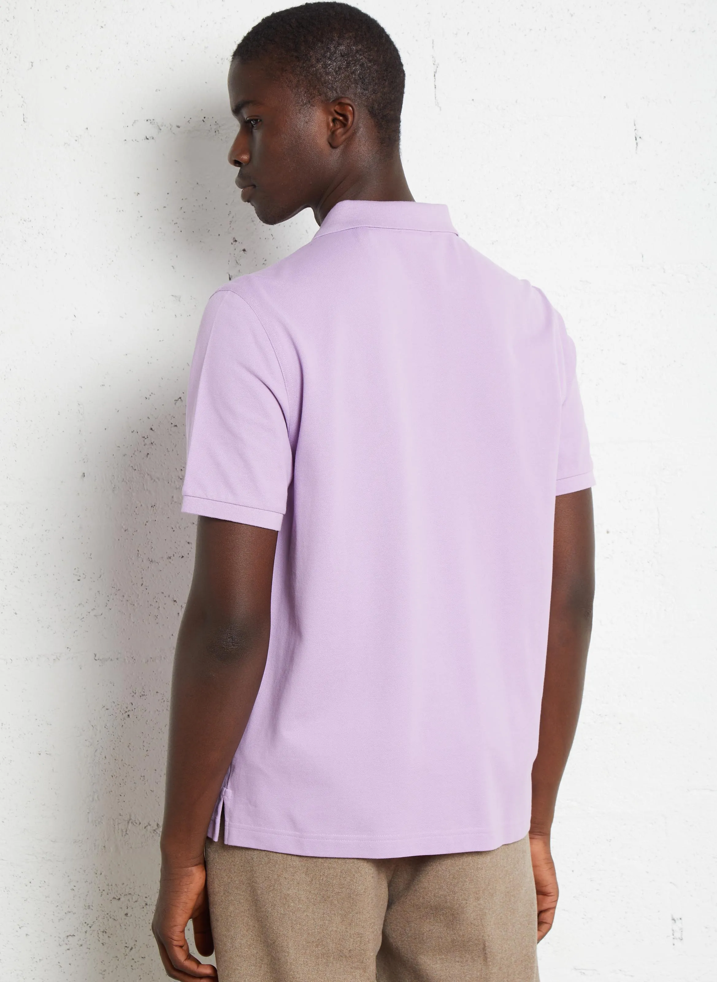 GANT Polo de algodón con cuello clásico en violeta
