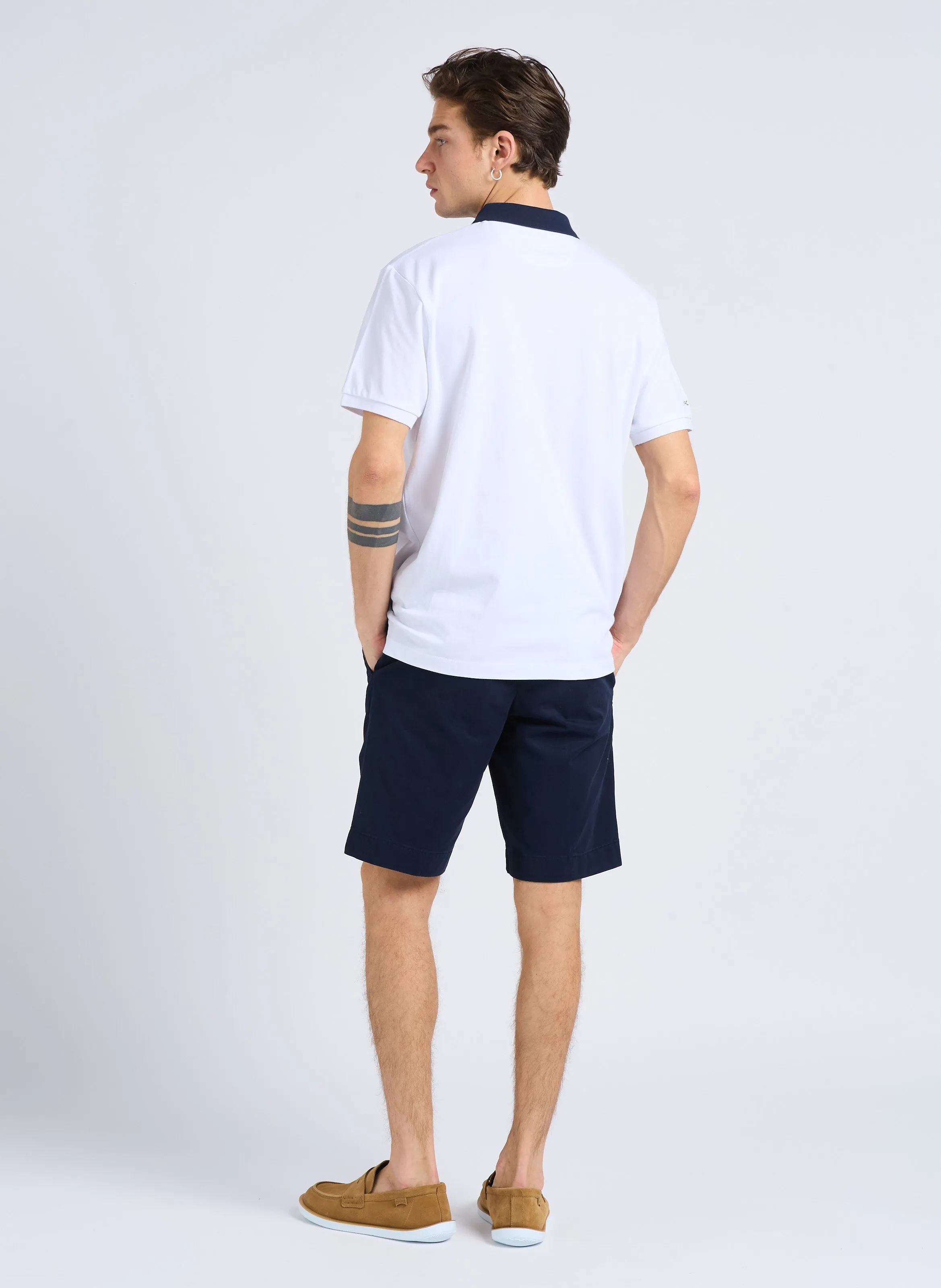 HACKETT Polo de manga corta con logotipo en blanco