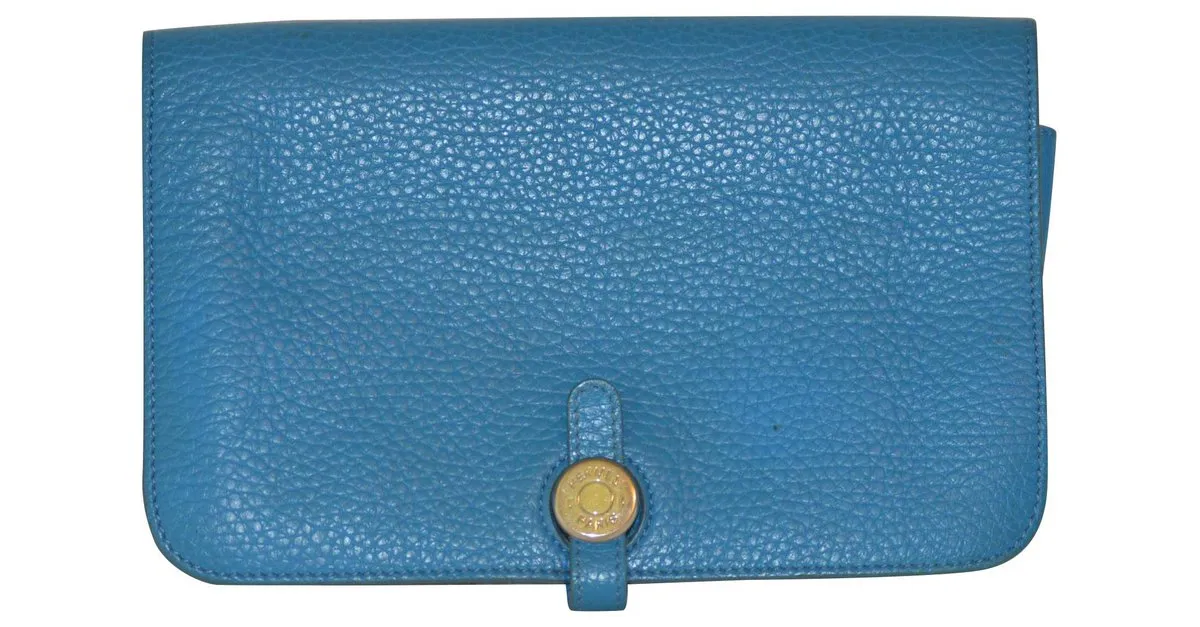 Hermès Cartera Dogon Azul 