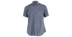 Maison Martin Margiela Camisa de manga corta con bolsillos con tachuelas de algodón azul marino de Maison Margiela 