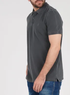 MARC O'POLO Polo regular fit de piqué de algodón bordado en gris