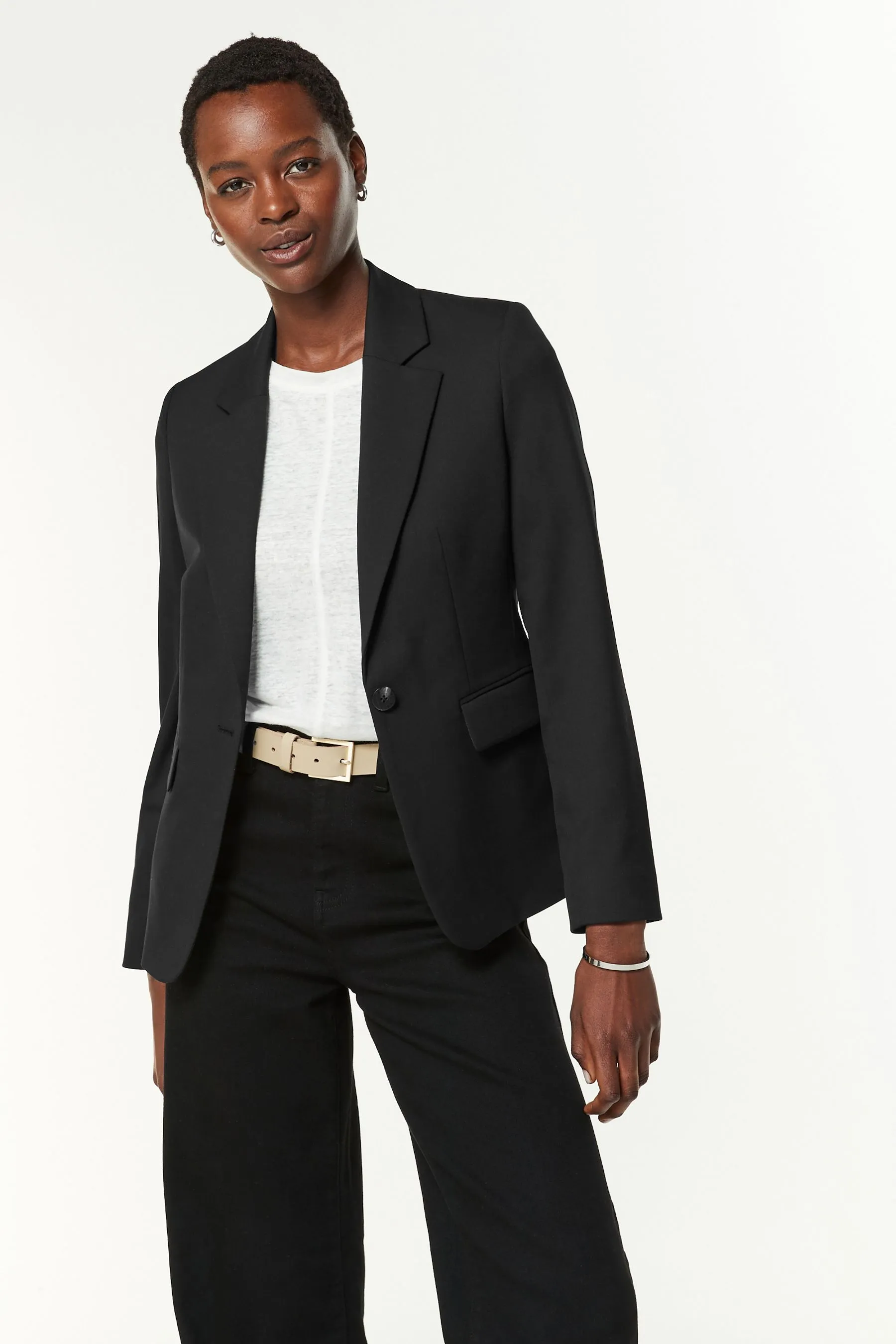 Negro - Americana sartorial de botonadura sencilla