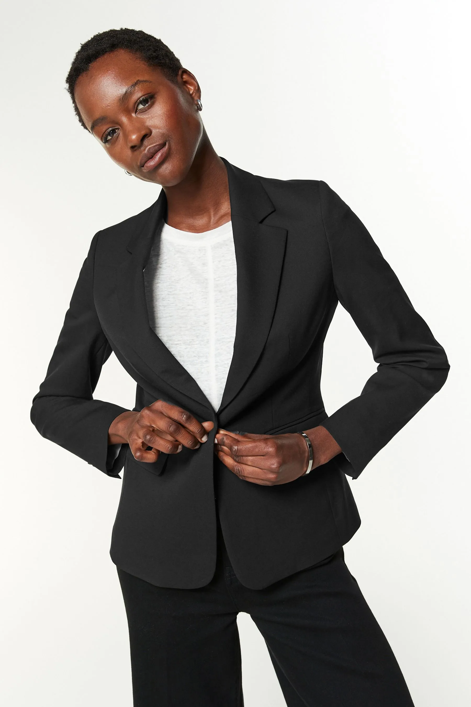 Negro - Americana sartorial de botonadura sencilla