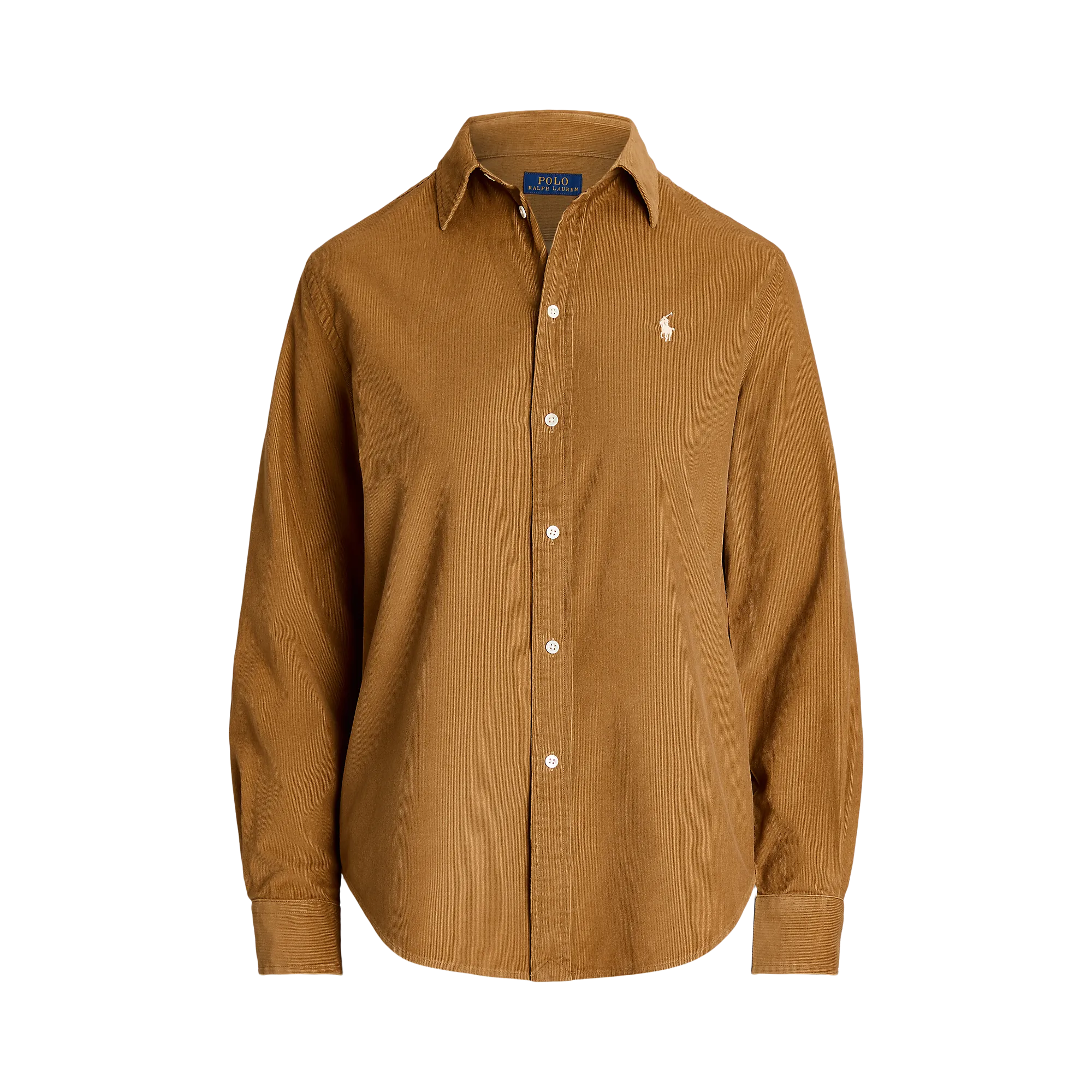 POLO RALPH LAUREN Camisa recta de pana de algodón. en beige