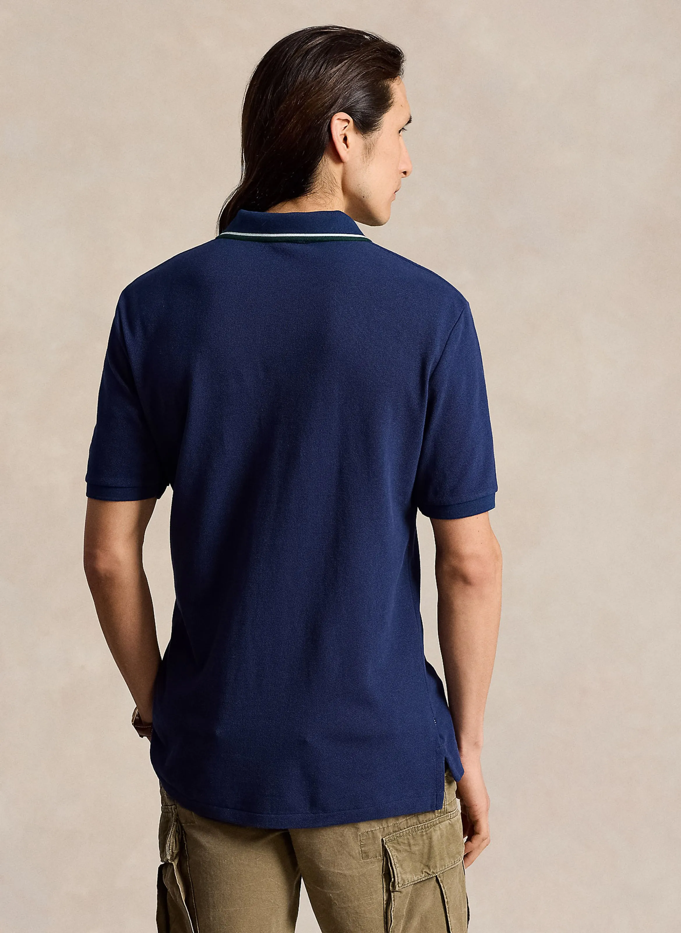 POLO RALPH LAUREN Camiseta regular fit de algodón con cuello polo en azul