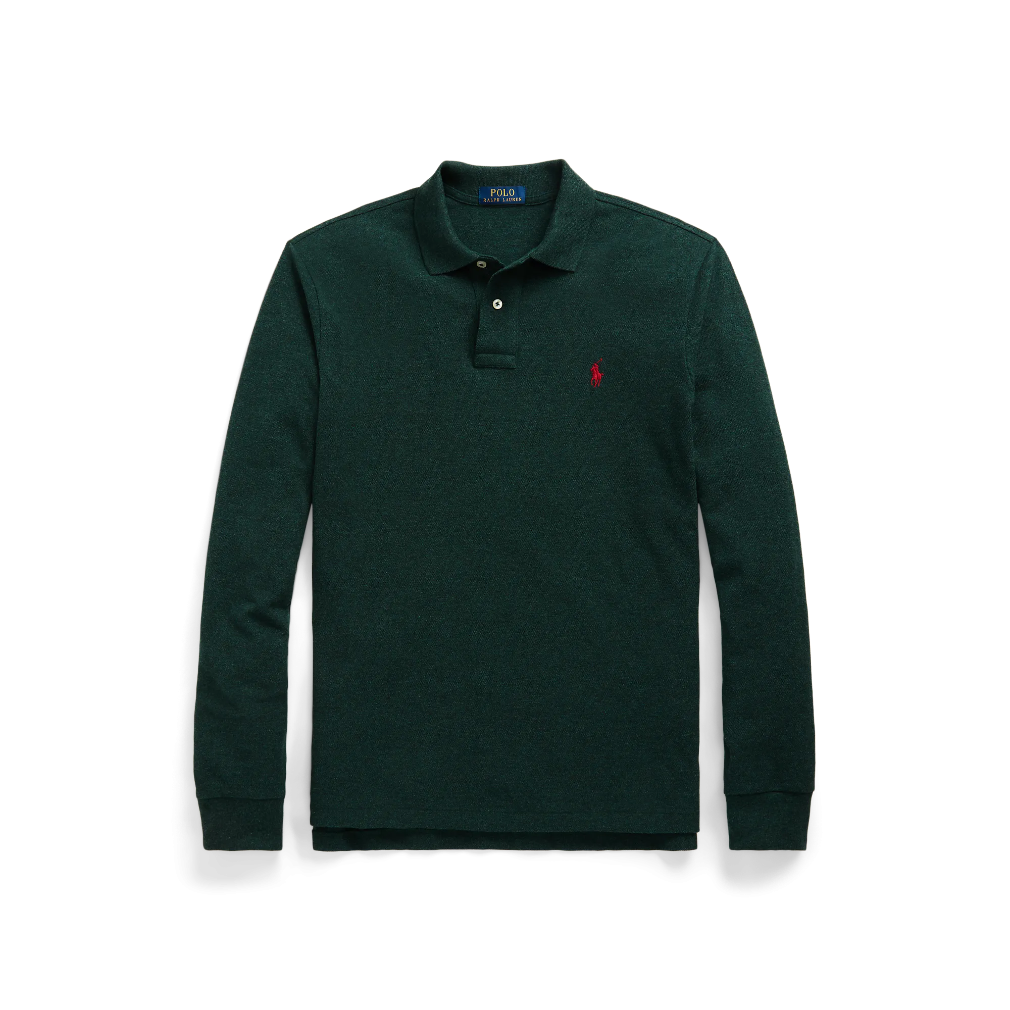 POLO RALPH LAUREN Polo de manga larga regular fit en piqué de algodón. en verde