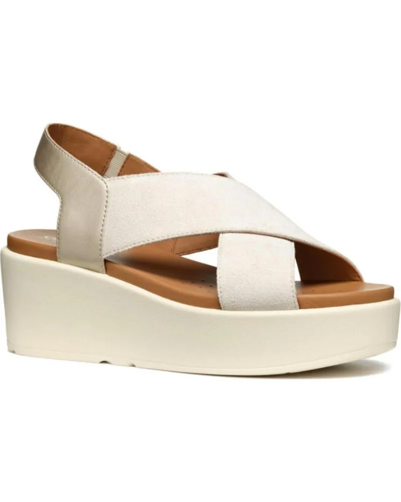 Sandalias de Mujer GEOX SANDALIA DE TIRAS CRUZADAS CON CUNA MEDIA C5V2L LT SAND-LT GOL