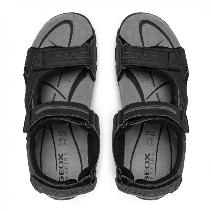 Sandalias Geox Strada Hombre negro Gris Claro
