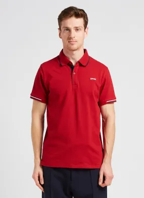 SCHOTT PSDEVON - Polo regular fit de piqué de algodón en rojo