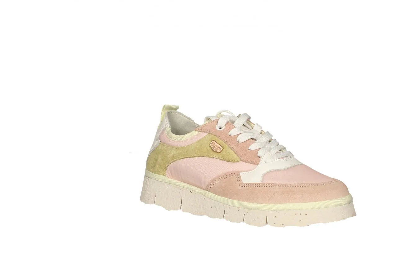 Sneaker Nobuck/nylon Rosa-blanco