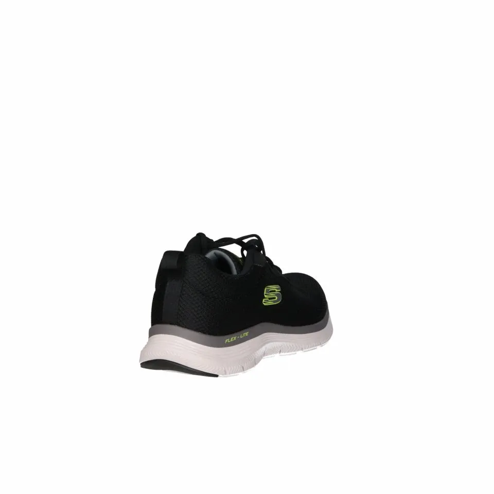 Sneaker Nylon Negro Filo Logo Amarillo Fluor Piso Blanco