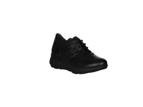 Sneaker Piel Negro Talon Coco CuÑa Baja