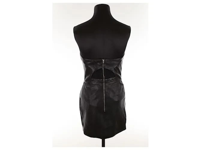 The Kooples Vestido de cuero Negro 