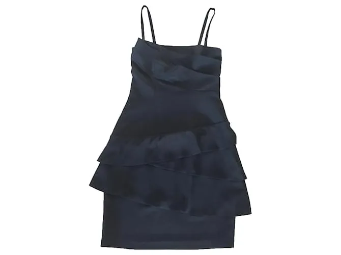 Vestido sin tirantes de crepé de poliéster negro Pinko T. 36 ( 40 ESO) 