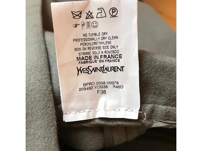 YVES SAINT LAURENT Vestidos T.Lana M internacional Gris 