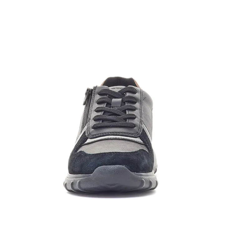 Zapatillas Geox negras con cremallera y parte trasera dorada